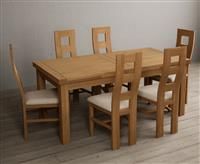 Extending Buxton 180cm Solid Oak Dining Table With 10 Charcoal Grey Flow Back Chairs