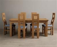 Extending Buxton 180cm Solid Oak Dining Table With 10 Charcoal Grey Flow Back Chairs