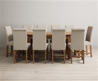 Extending Buxton 140cm Solid Oak Dining Table with 6 Natural Chairs