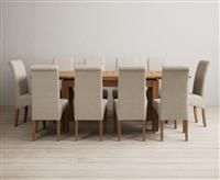 Extending Buxton 140cm Solid Oak Dining Table with 6 Natural Chairs