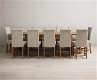 Extending Buxton 180cm Solid Oak Dining Table with 6 Natural Chairs