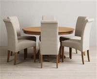 Hertford 120cm Fixed Top Solid Oak Dining Table with 4 Natural Chairs