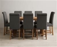 York 120cm Solid Oak Dining Table with 4 Brown Chairs