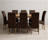 York 150cm Solid Oak Dining Table with 6 Brown Chairs