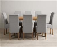 York 150cm Solid Oak Dining Table with 6 Grey Chairs