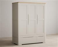 Alba Oak and Soft White Painted Triple Wardrobe