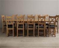 Extending Buxton 180cm Solid Oak Dining Table with 6 Black Natural Solid Oak Chairs