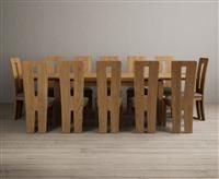Extending Buxton 180cm Solid Oak Dining Table with 6 Grey Lucca Chairs