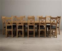 Extending Olympia 180cm Solid Oak Dining Table with 6 Black Natural Solid Oak Chairs