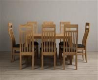 York 120cm Solid Oak Dining Table with 4 Black Chairs