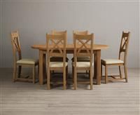 Extending Caversham Oak Oval Dining Table with 8 Grey Natural Solid Oak Chairs