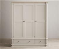 Lawson Oak and Soft White Painted Triple Wardrobe