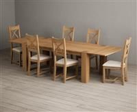 Sheringham 200cm Solid Oak Dining Table with Sheringham Oak Extensions (Pair) with 10 Charcoal Grey Natural Solid Oak Chairs