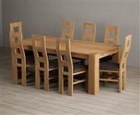 Sheringham 200cm Solid Oak Dining Table with 6 Charcoal Grey Natural Chairs