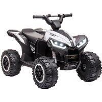 HOMCOM 12V Quad Bike with Forward Reverse Functions, Ride on Car ATV Toy with High/Low Speed, Slow Start, Suspension System, Horn, Music, White