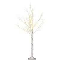 Homcom 4Ft Artificial White Birch Tree With 72 Light For Indoor Covered Outdoor