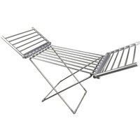 Electric Heated Clothes Dryer Folding Drying Horse Rack w/ Extendable Wings