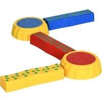 Outsunny 5pcs Kids Balance Beam, Balance Bridge with Nonslip Surface & Bottom, Stackable Stepping Stones for toddler, Strength Coordination Training