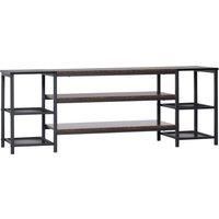 HOMCOM TV Unit Cabinet for TVs up to 65 Inches, Industrial TV Stand with Storage Shelves for Living Room, Brown and Black
