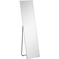 HOMCOM Full Length Mirror Wall-Mounted, 160 x 40 cm Freestanding Rectangle Dressing Mirror for Bedroom, Living Room, Black Frame
