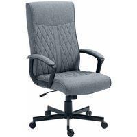 Vinsetto High-back Home Office Chair, Linen Swivel ComPUter Chair Dark Grey