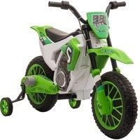 HOMCOM 12V Kids Electric Motorbike Ride On Motorcycle Vehicle Toy with Training Wheels for 3-5 Years Old, Green