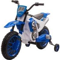 HOMCOM 12V Kids Electric Motorbike Ride On Motorcycle Vehicle Toy with Training Wheels for 3-5 Years Old, Blue