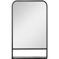 Square Wall Mirror with Storage Shelf, Modern Mirrors for Living Room, Bedroom