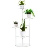 Outsunny 5 Tiered Plant Stand, Corner Plant Shelf, Multiple Flower Pot Holder Storage Organizer w/ Anti-tip Strap for Indoor Outdoor Porch Balcony