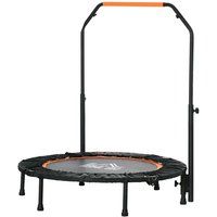 HOMCOM 40" Foldable Mini Trampoline Fitness Trampoline Rebounder for Adults w/Adjustable Foam Handle, for Indoors, Outdoors, Cardio Training