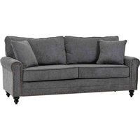 HOMCOM 2 Seater Sofas for Living Room, Fabric Sofa with Nailhead Trim, Loveseat with Cushions and Throw Pillows, Grey