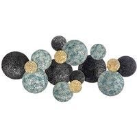 HOMCOM Minimalist Metal Wall Art Circle Home Hanging Wall Sculpture, Blue