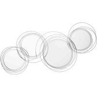 HOMCOM Metal Wall Art Modern Decorative Mirror Decor Hanging Home Wall Sculptures for Living Room Bedroom Dining Room, Silver