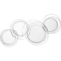 HOMCOM Metal Wall Art Modern Decorative Mirror Decor Hanging Home Wall Sculptures for Living Room Bedroom Dining Room, Silver