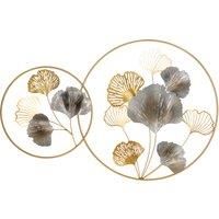 3D Metal Wall Art Modern Ginkgo Leaf Hanging Wall Sculpture Gold Home Decor
