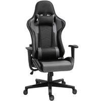 Vinsetto High Back Reclining Racing Gaming Chair with Head Pillow, black