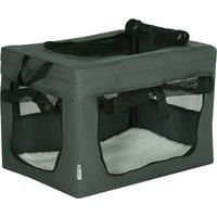 PawHut 48.5cm Foldable Pet Carrier, Portable Cat Carrier, Cat Bag, Pet Travel Bag with Cushion for Miniature Dogs, Grey