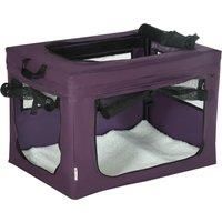 PawHut Pet Carrier, Portable Cat Carrier, Foldable Dog Bag for Miniature Dogs, 60 x 42 x 42 cm, Purple