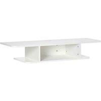 HOMCOM Floating TV Unit Stand for TVs up to 40", Wall Mounted Media Console with Storage Shelf, Entertainment Center, White