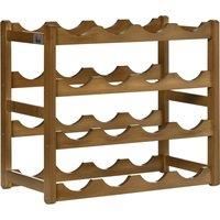 HOMCOM Free Standing Bamboo Wine Rack with 16 Bottles Holder, 4-tier Water Bottle Organizer, Display Shelf for Countertop, Home Bar, Brown