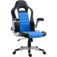 PU Leather Swivel Gaming Chair with Tilt Function, Blue