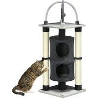 PawHut Cat Tree, with Scratching Posts, Cat House, Bed, Hanging Toy Ball - Grey