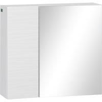 kleankin Bathroom Mirror Cabinet, Double Door Wall Mounted Storage Cupboard Organizer with Adjustable Shelves, White