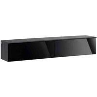 HOMCOM High Gloss Floating TV Unit Stand for TVs up to 70", Wall Mounted Media Console with Storage Cupboards, Grey and Black