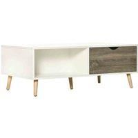 HOMCOM Modern Coffee Tables For Living Room With Storage Shelves White