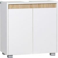 Kleankin Modern Bathroom Sink Cabinet Floor Standing Under Sink Cabinet White