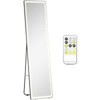 Full Length Mirror with LED Light, Free Standing Floor Mirror for Bedroom