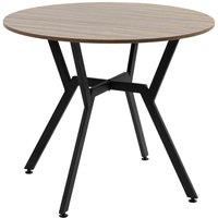 HOMCOM Small Kitchen Table With Black Steel Legs Dining Desk For Living Room