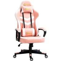 Vinsetto Racing Gaming Chair with Lumbar Support, Headrest, Swivel Wheel, PVC Leather Gamer Desk Chair for Home Office, Pink