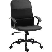 Vinsetto PVC Leather & Mesh Panel Blend Office Chair Swivel Seat w/ Padding Ergonomic Desk Adjustable Height Tilt 5 Wheels Stylish Black